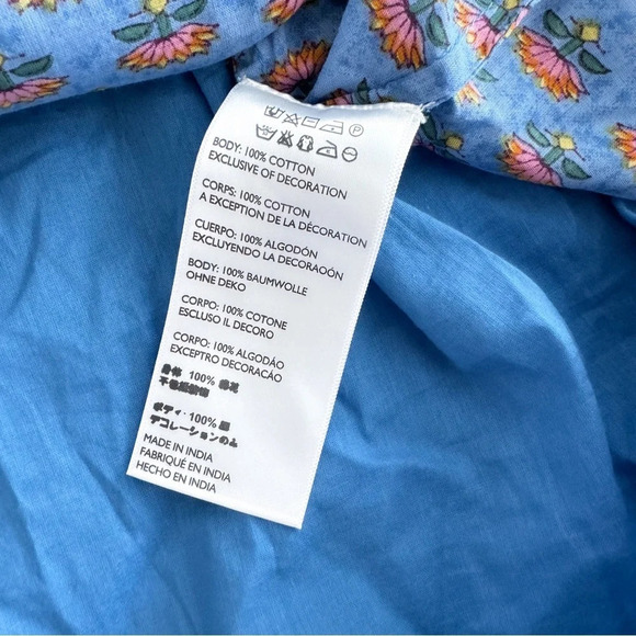 Cleobella Magdalena Mini Dress Lotus Blue Pink Mixed Printed Tie Waist S New - Picture 9 of 12